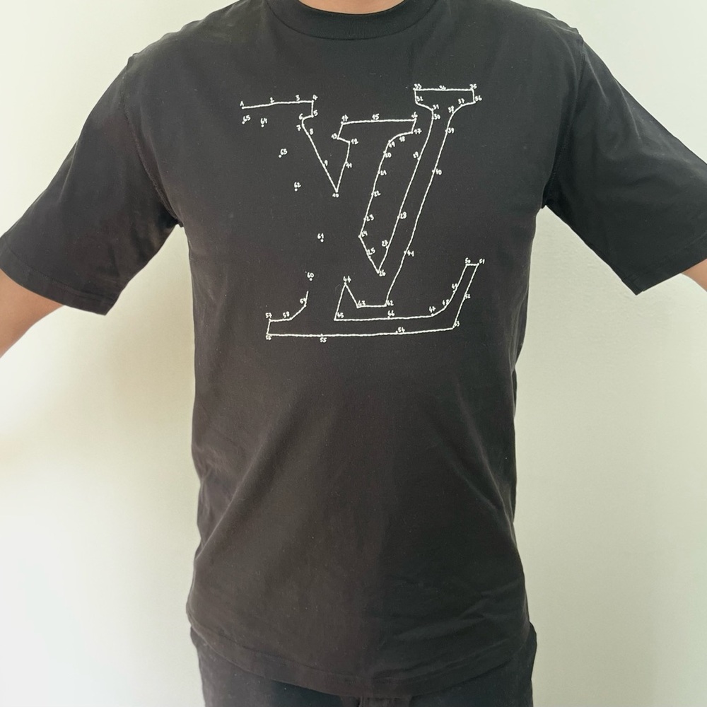 LV stitch print and embroidered T-shirt